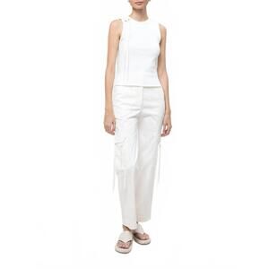 NEW PROJECT ADAMO rib tank top in ivory